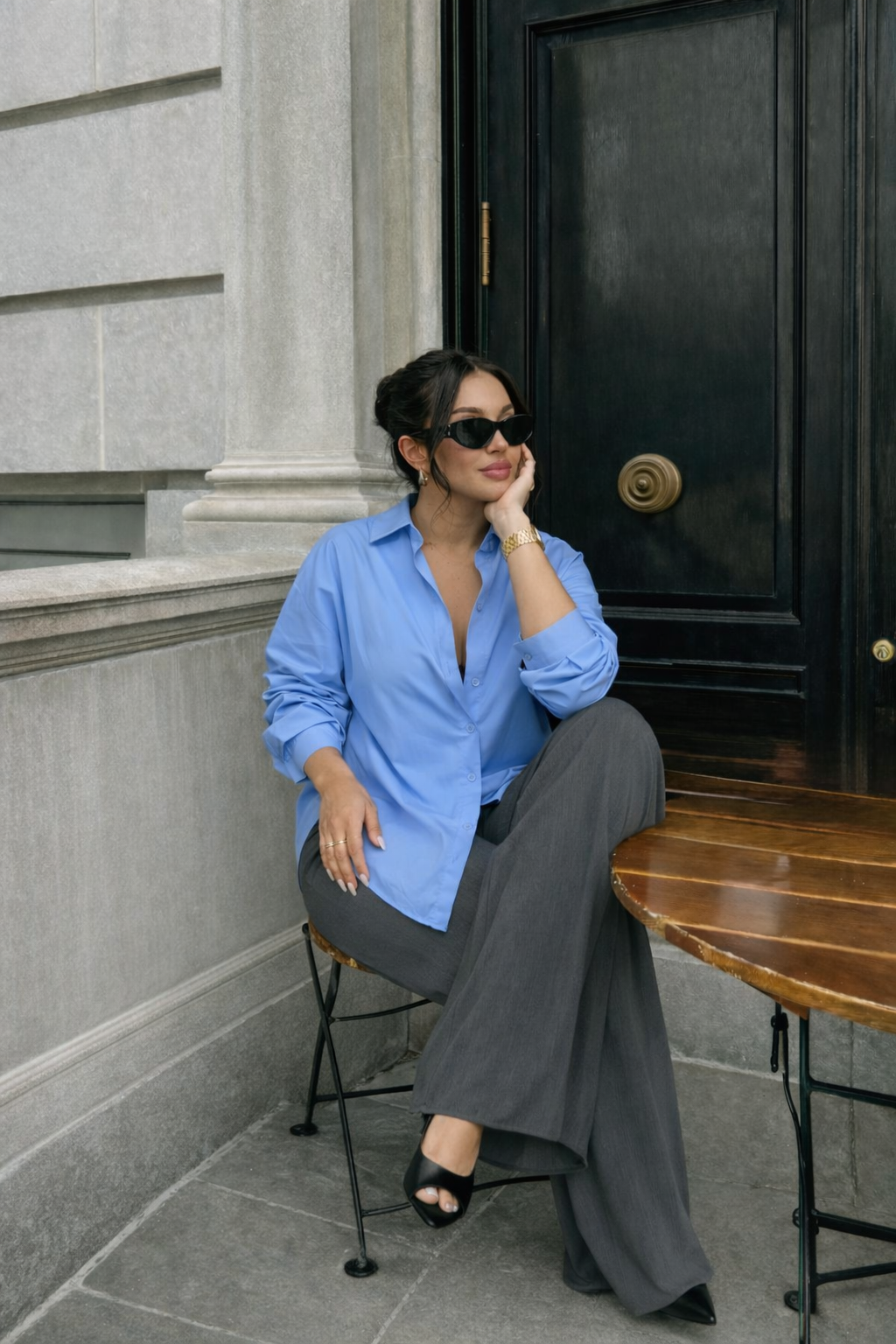 Chemise basique - Bleue - 2