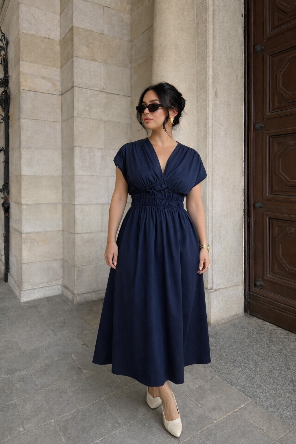 Robe midi - Bleu marine — 1