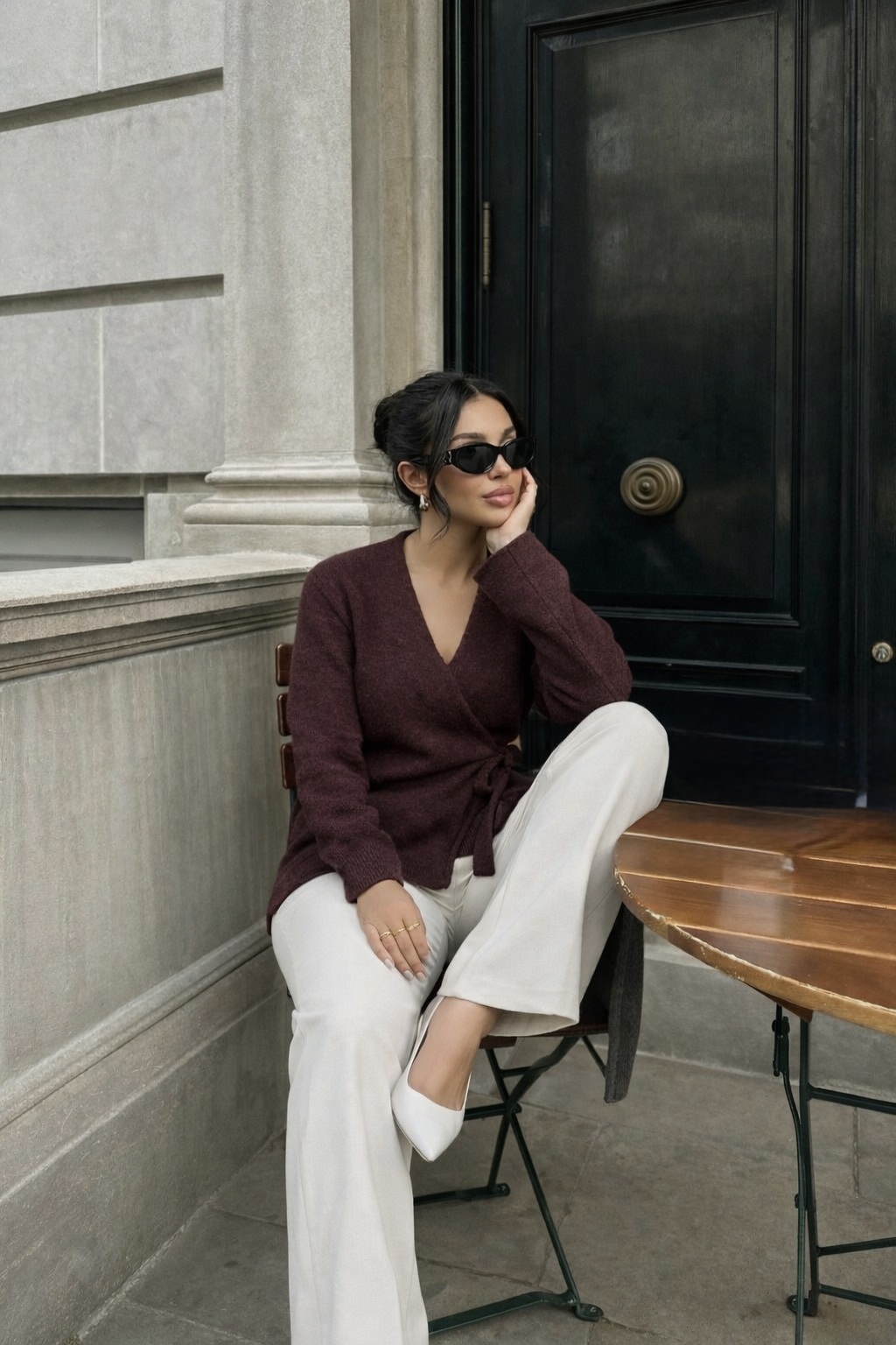 Pull cache-cœur- Bordeaux  - 2