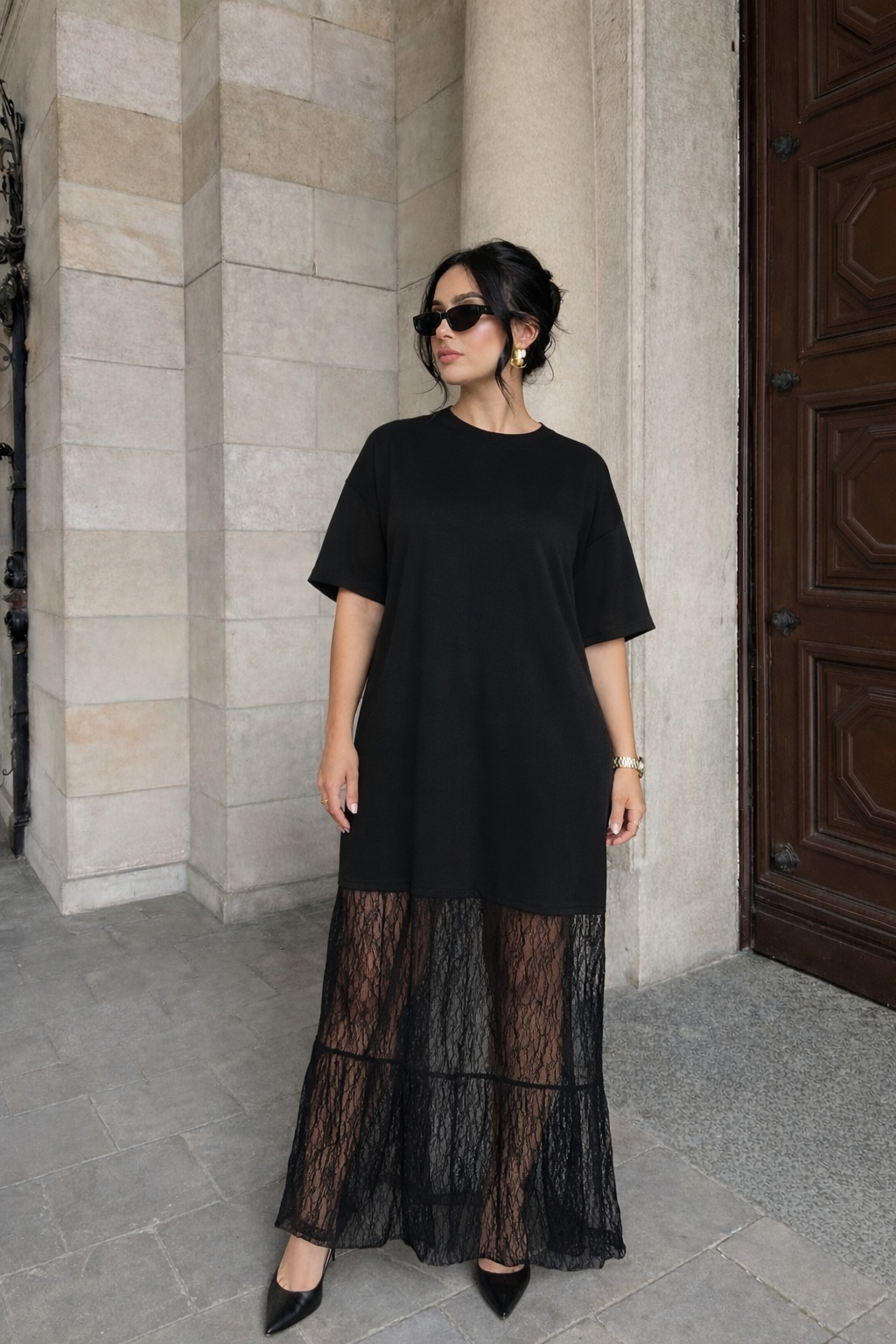 Robe dentelle - Noire 