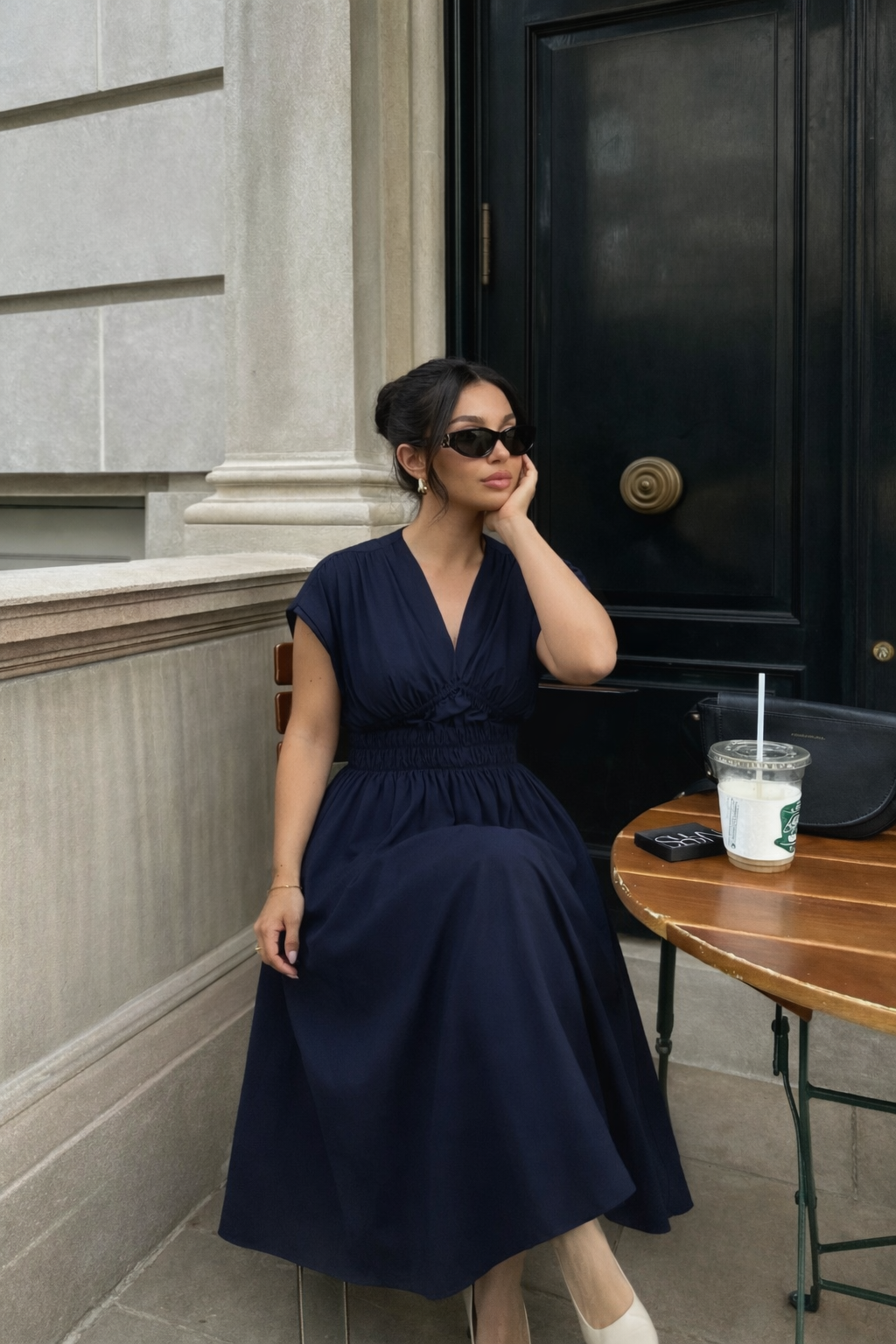 Robe midi - Bleu marine — 2