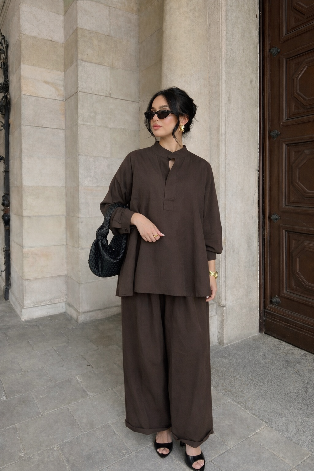Ensemble oversize - Marron