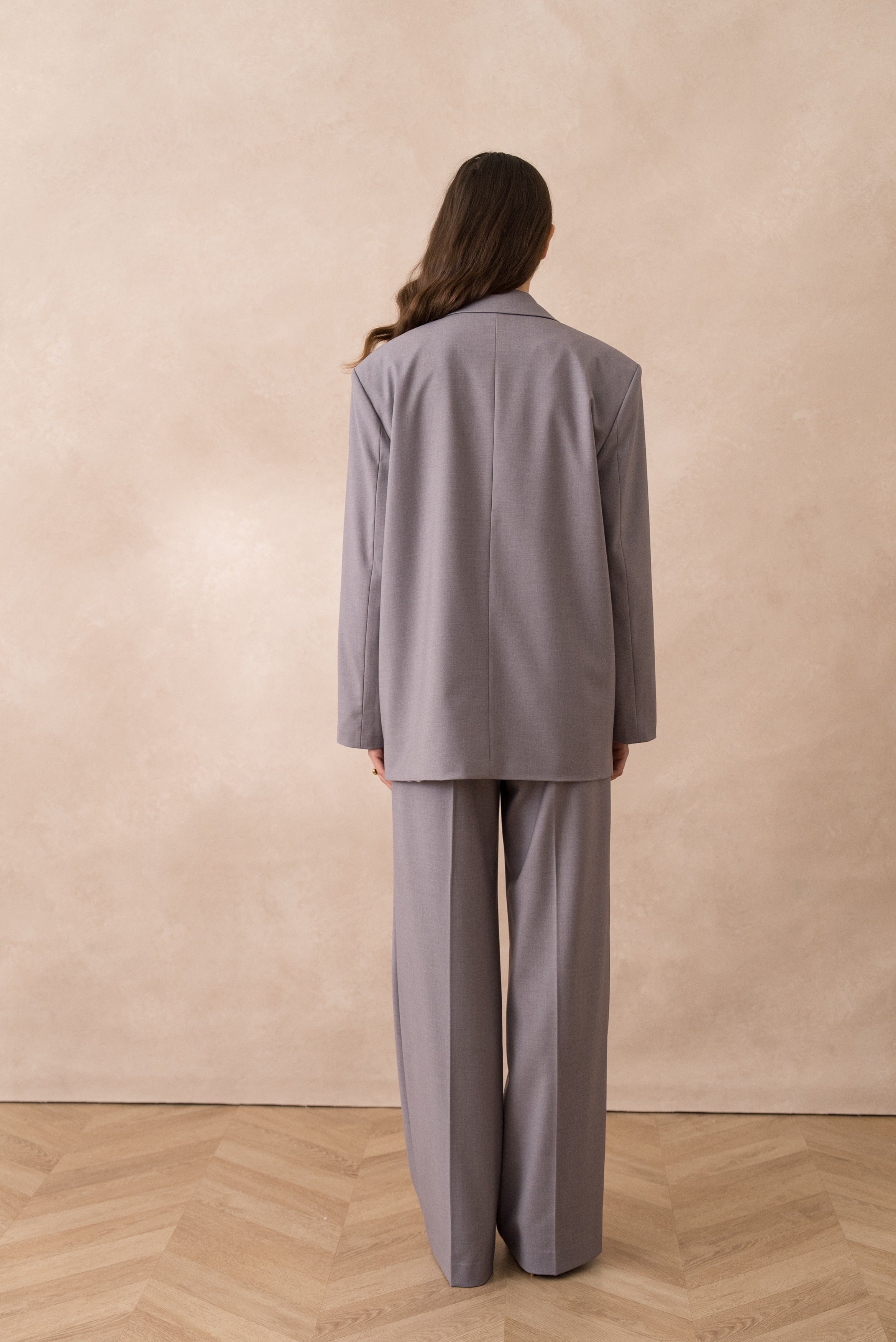 Blazer ceinturé gris