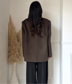 Manteau Blazer Ceinturé en Cachemire – Marron