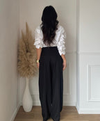Pantalon à boutons- Noir